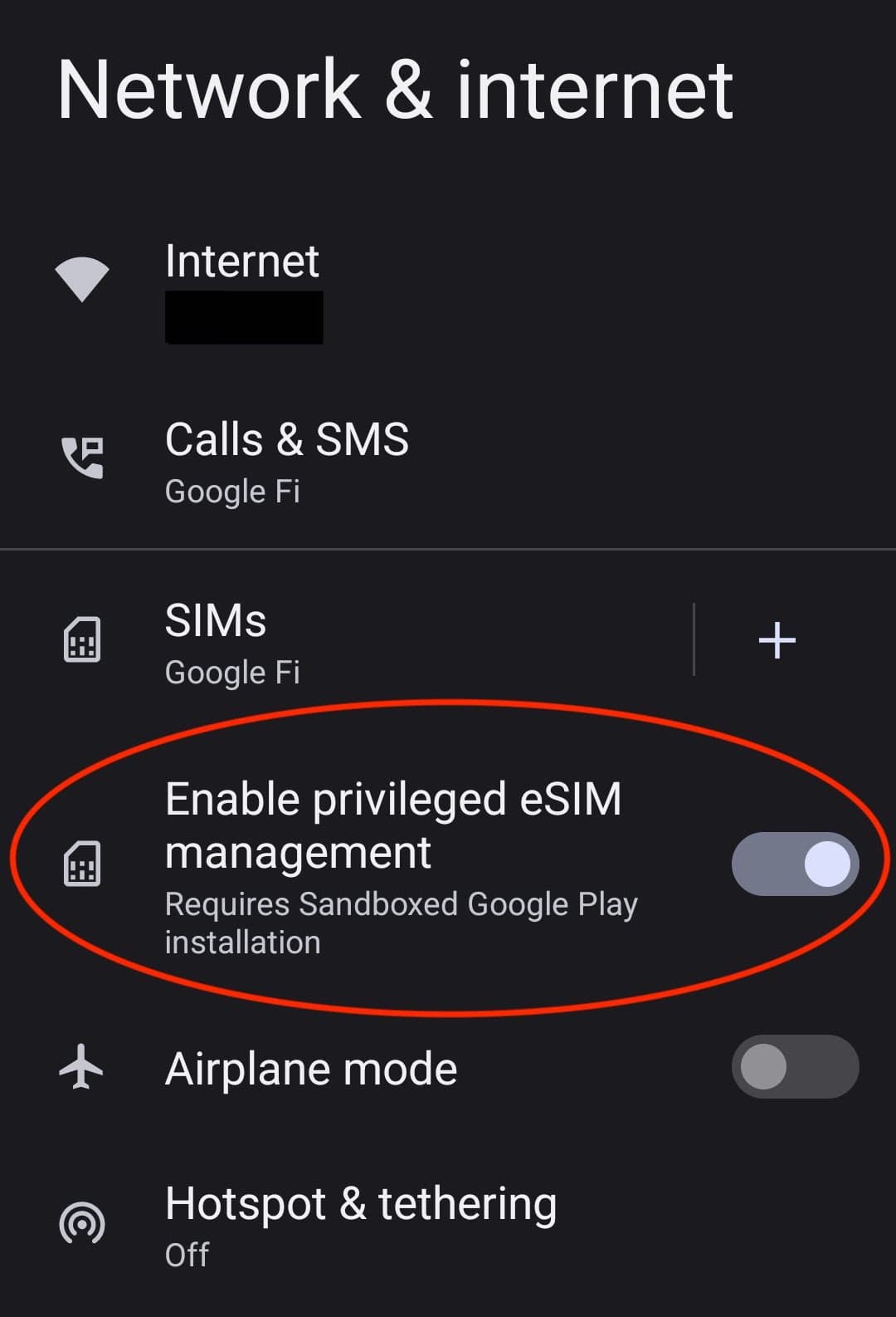 Android settings