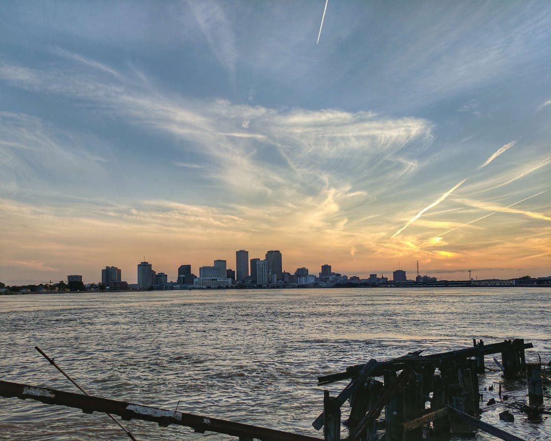 New Orleans sunset from Crescent Park